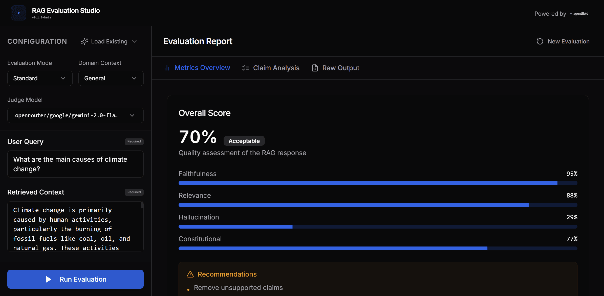 Production RAG Evaluator