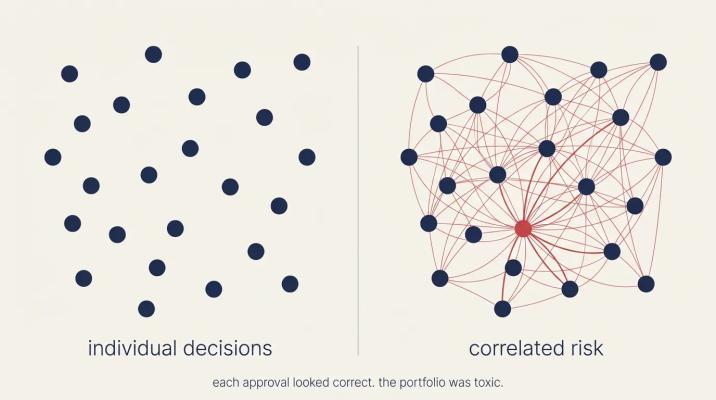 Portfolio risk across correlated agent decisions