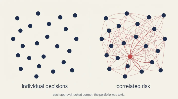 Portfolio risk across correlated agent decisions