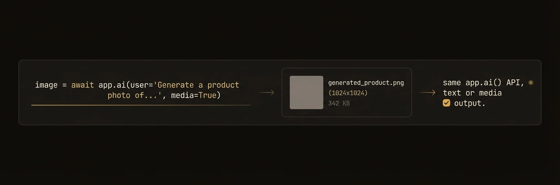 Media generation via app.ai()