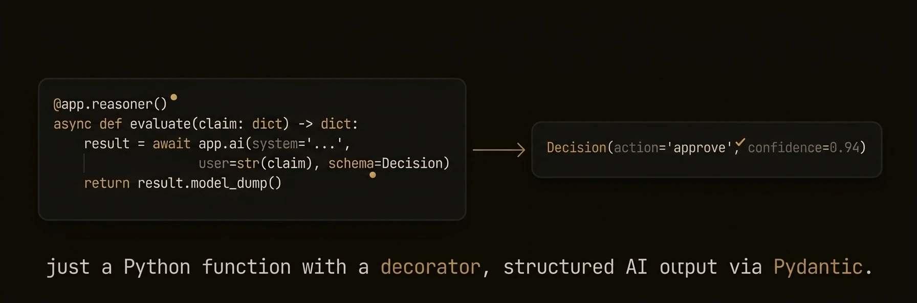 Reasoner — LLM-backed function with structured output
